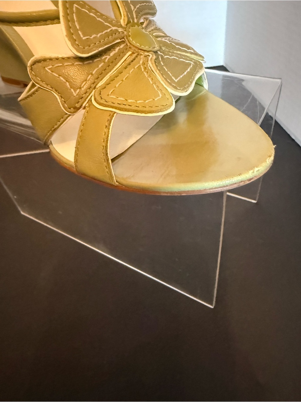 Carlos by Carlos Santana Olive Green Slingback Wedge Sandals size 8M - Picture 3 of 10
